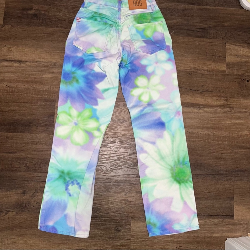 Urban Outfitters BDG Floral Tie Dye High Waisted Jeans - Picture 8 of 9